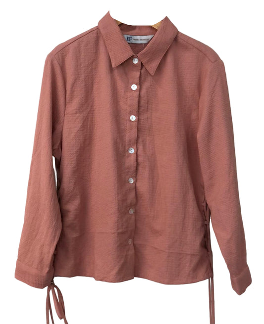 Brown button-up shir