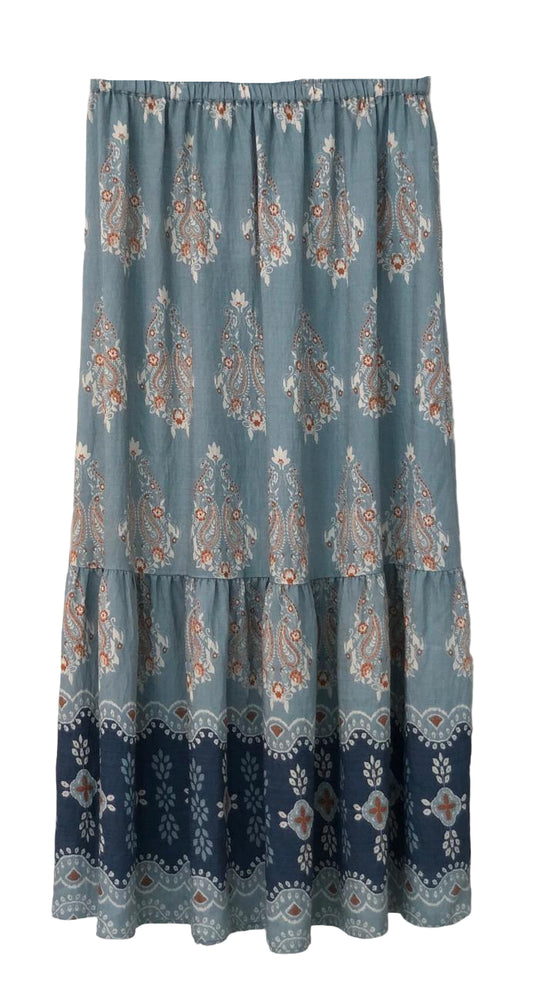 Blue floral patterned skirt