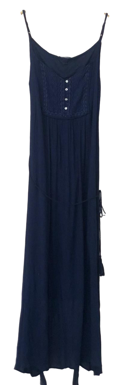 Navy blue dress with buttons