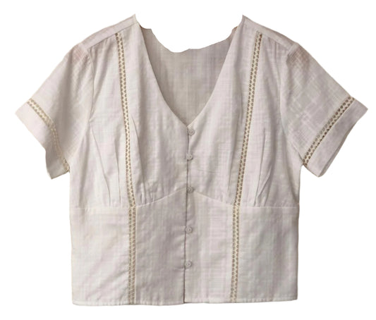 White blouse with decorative trim