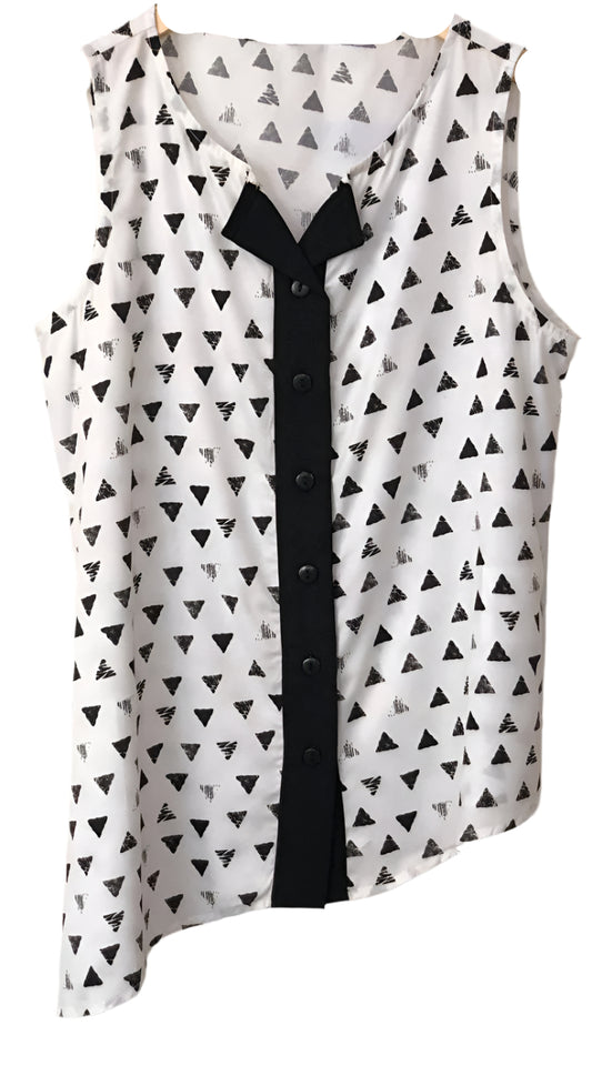 White sleeveless top