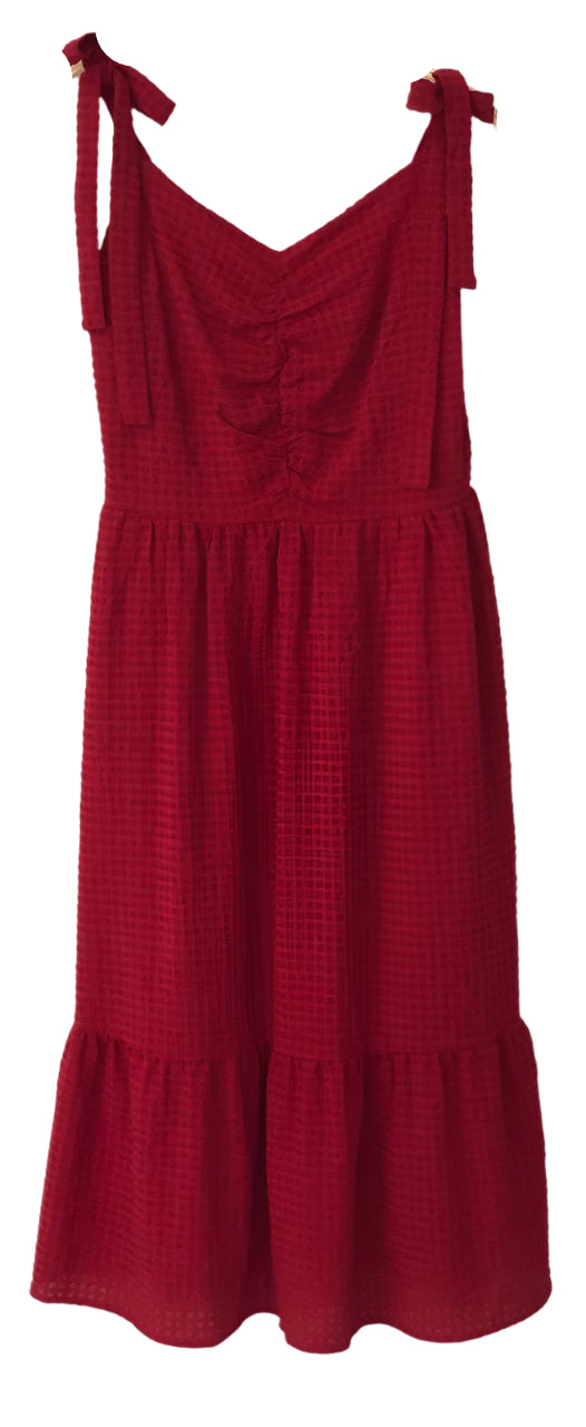 Red dress with bow straps