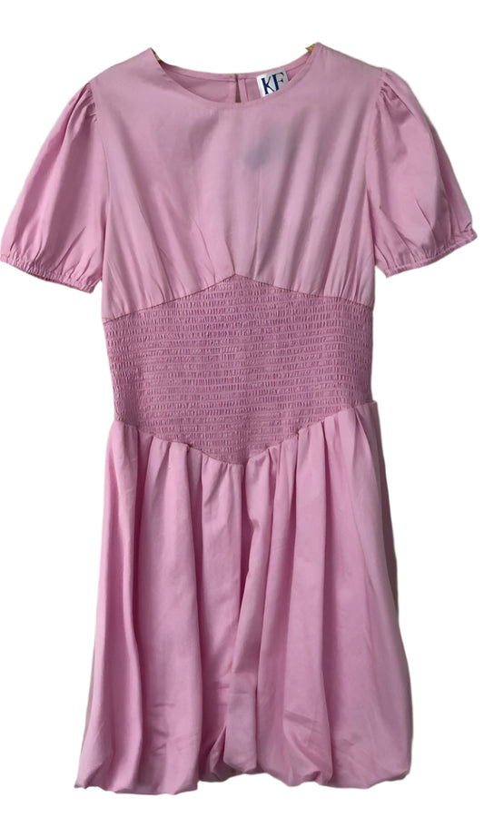 Pink dress with smocked waist
