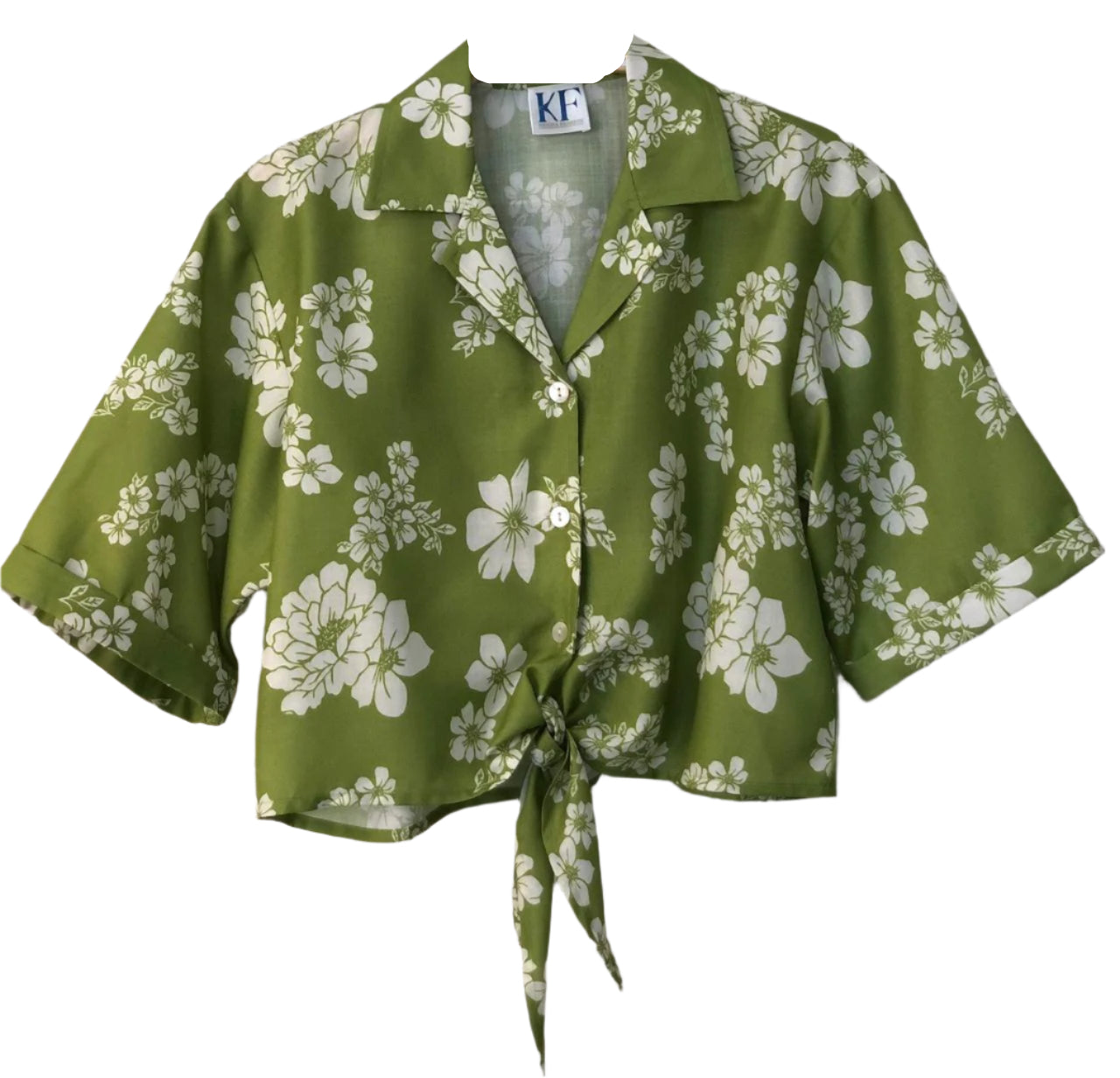 Green floral shirt