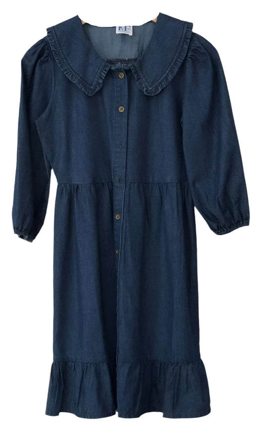 Navy blue dress with a collar