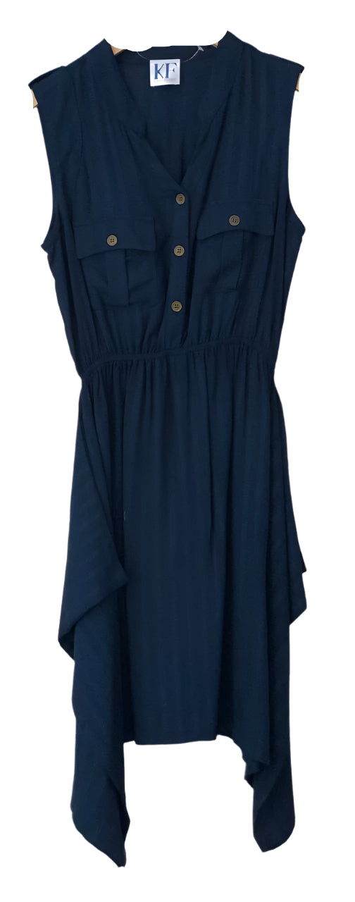 Navy blue sleeveless dress
