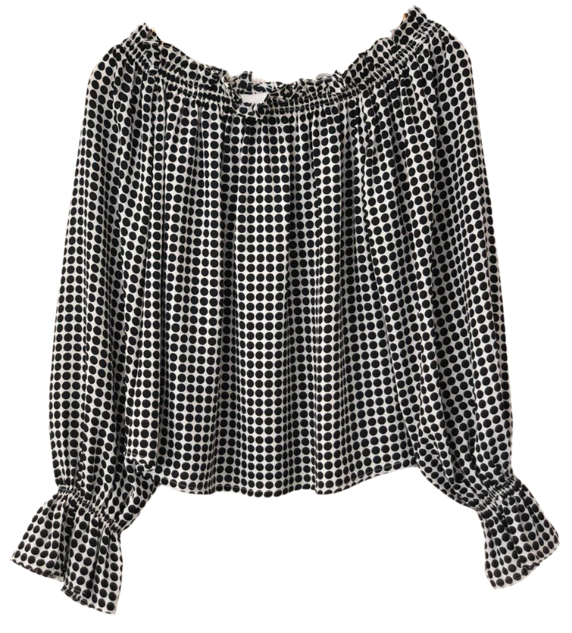 Black and white polka dot blouse