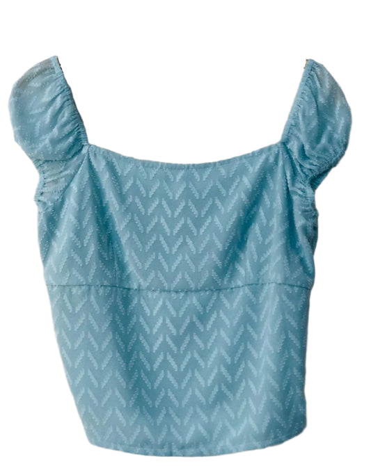 Blue zigzag patterned top