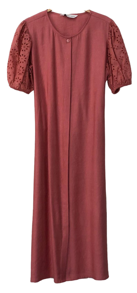 Red dress with lace sleeves