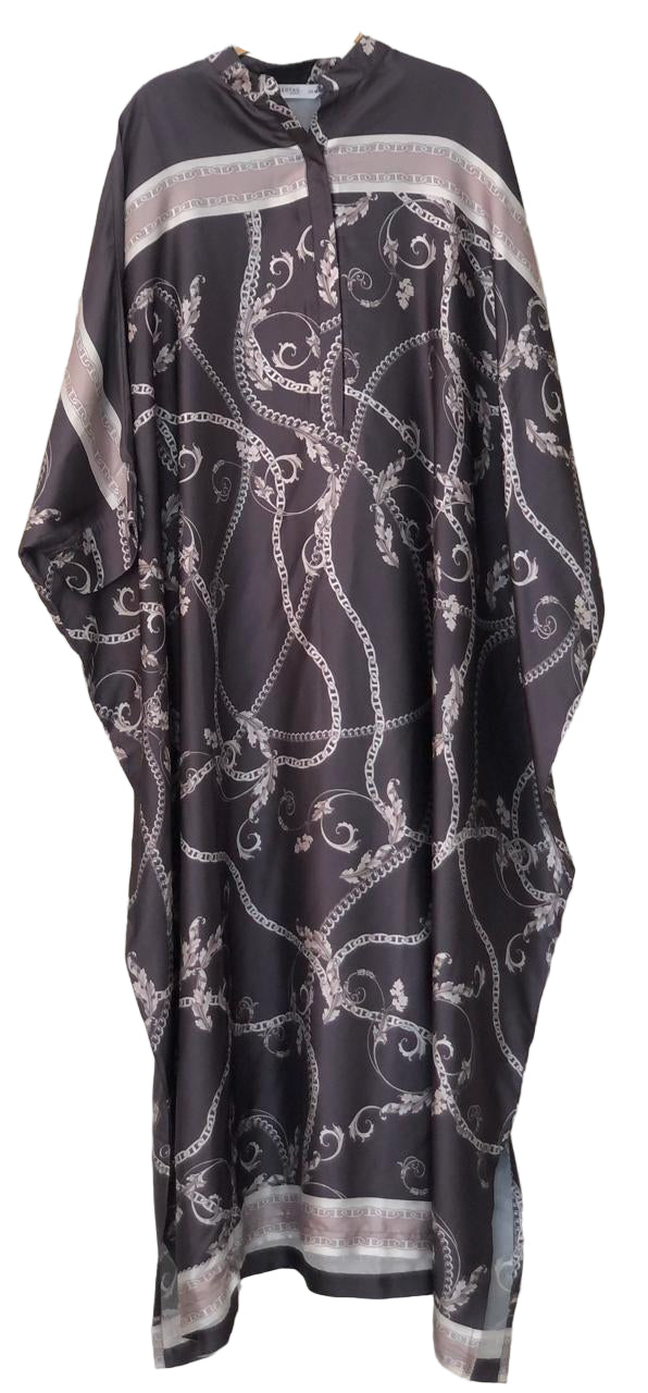 Abaya-Black and silver patterned garment