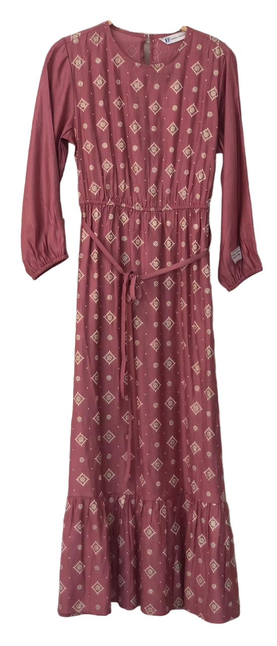 Maroon patterned dress