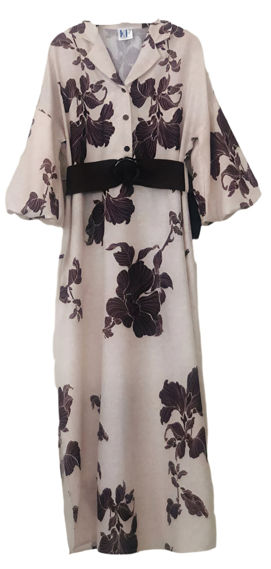 Floral Dress with Black Belt
