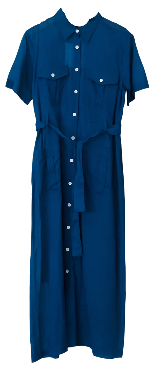 Blue Dress with White Buttons