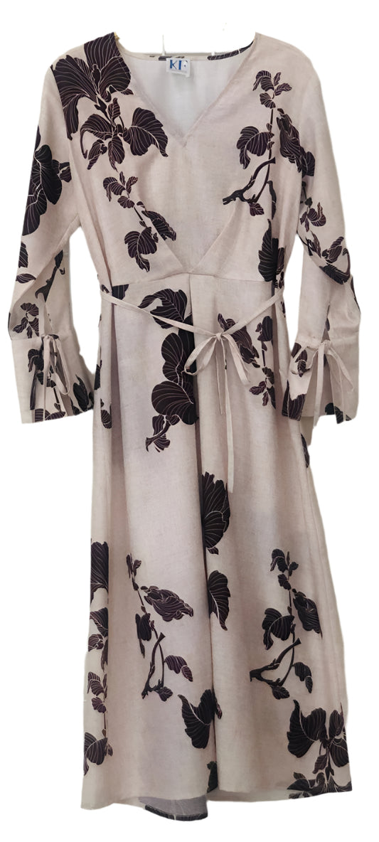 Floral Dress with Tie-Belt