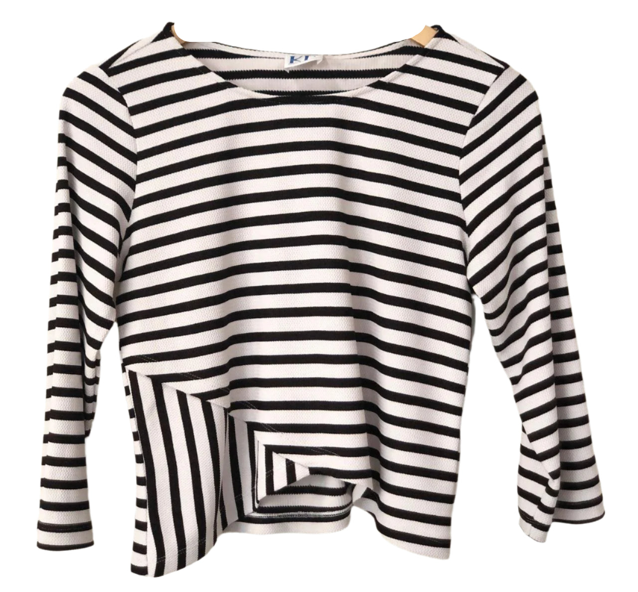 Black and white striped long-sleeve shirt