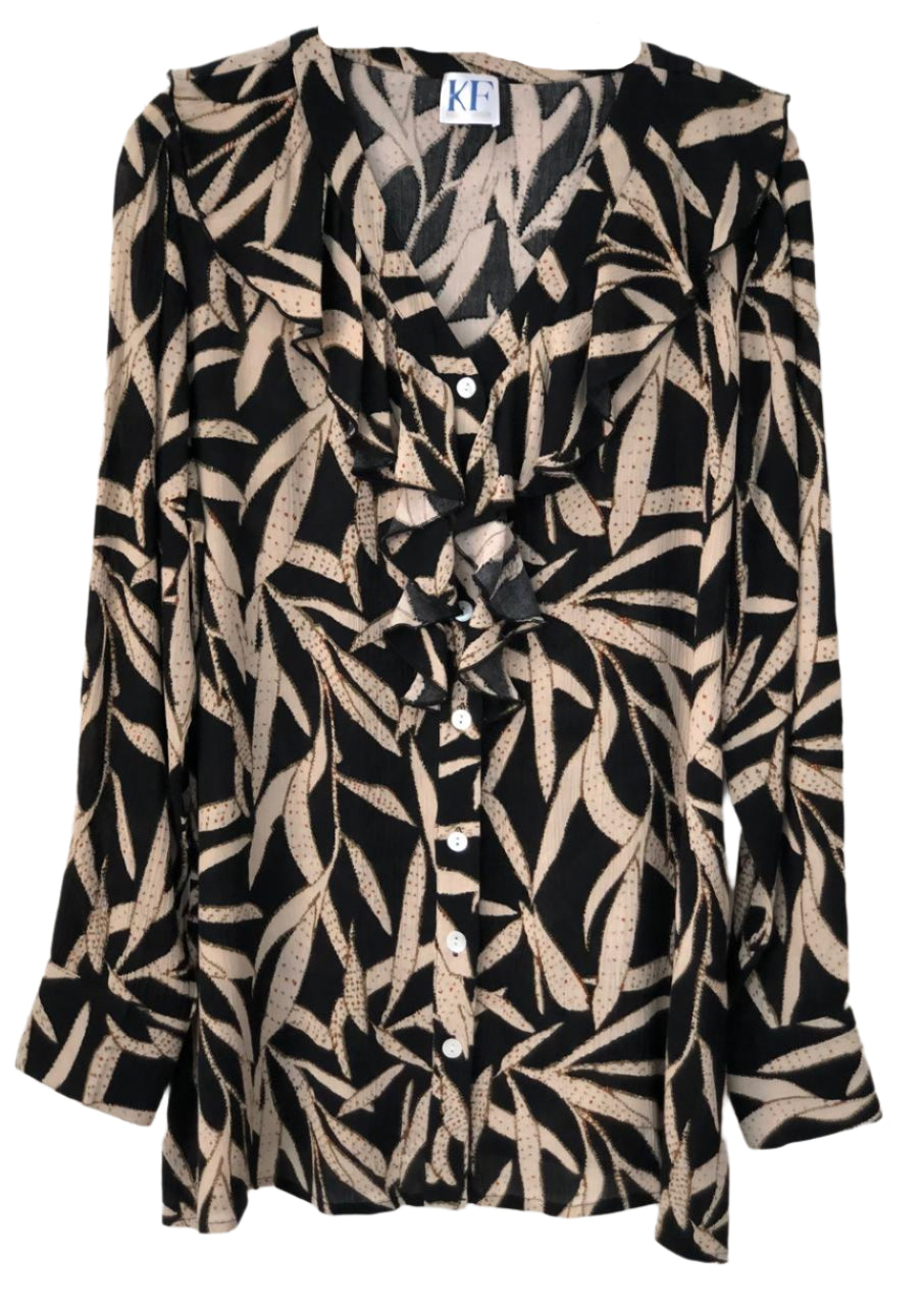 Black and beige patterned shirt