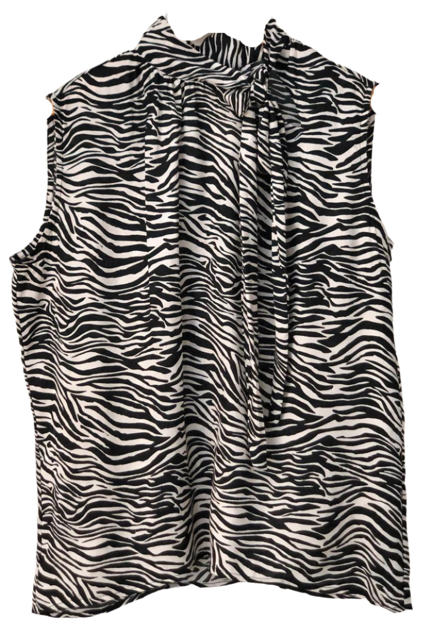 Zebra pattern sleeveless top