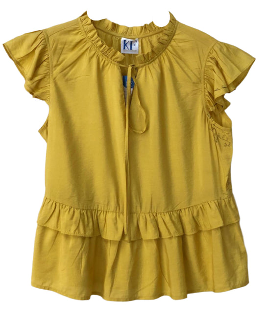 Yellow blouse with ruffled details