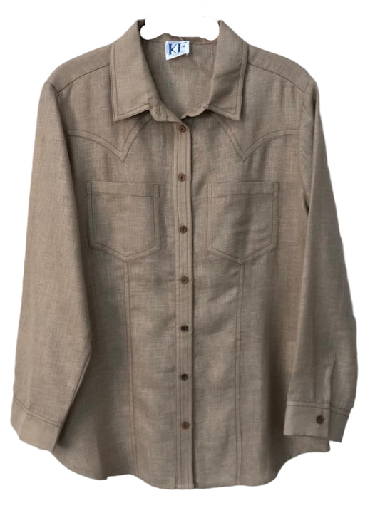 Brown button-up shirt