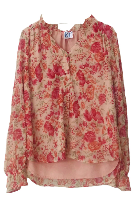 Floral V-Neck Blouse