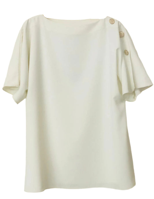 White Dress with Button Details