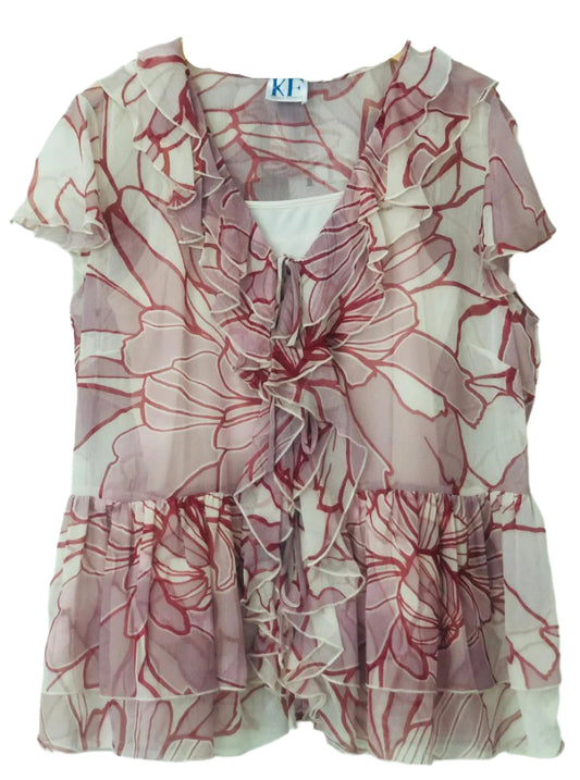 Floral Blouse with Ruffles