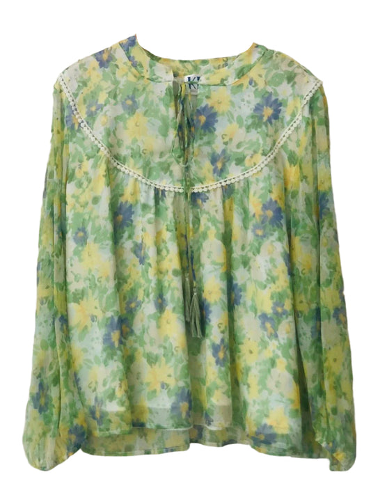 Floral Blouse with Tie