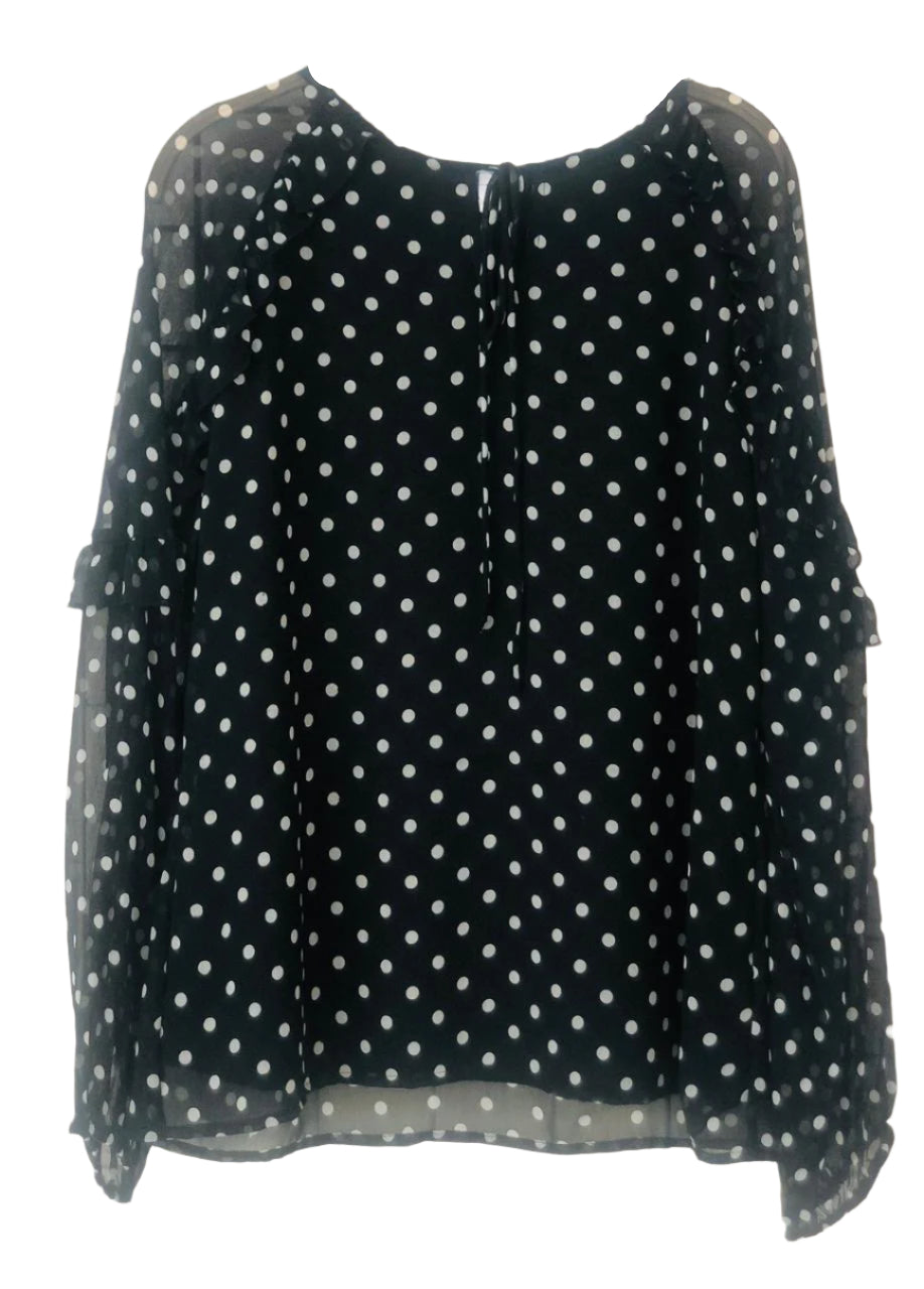 Black Blouse with White Polka Dot