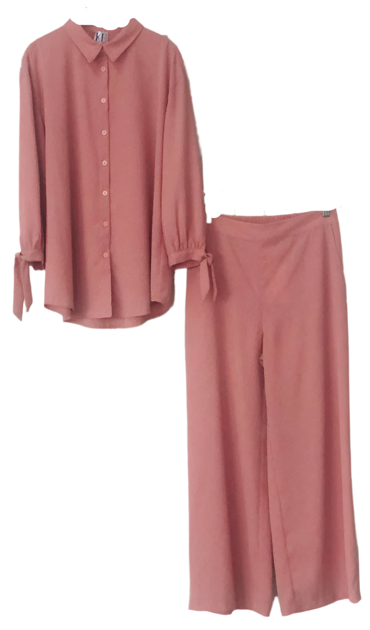 Co-ord set Pink shirt and pants set