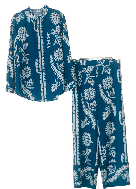 Blue and White Patterned