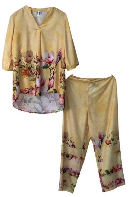 Yellow floral outfit