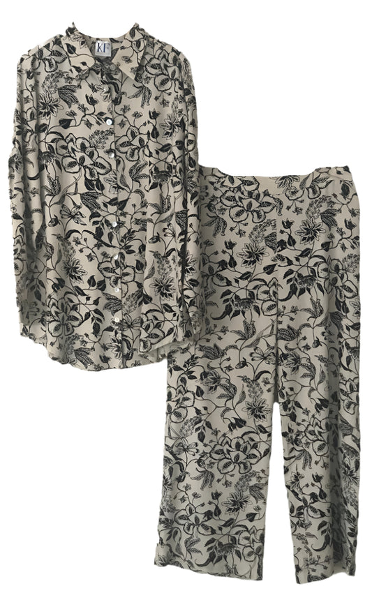Co-ord Floral-patterned shirt and pants