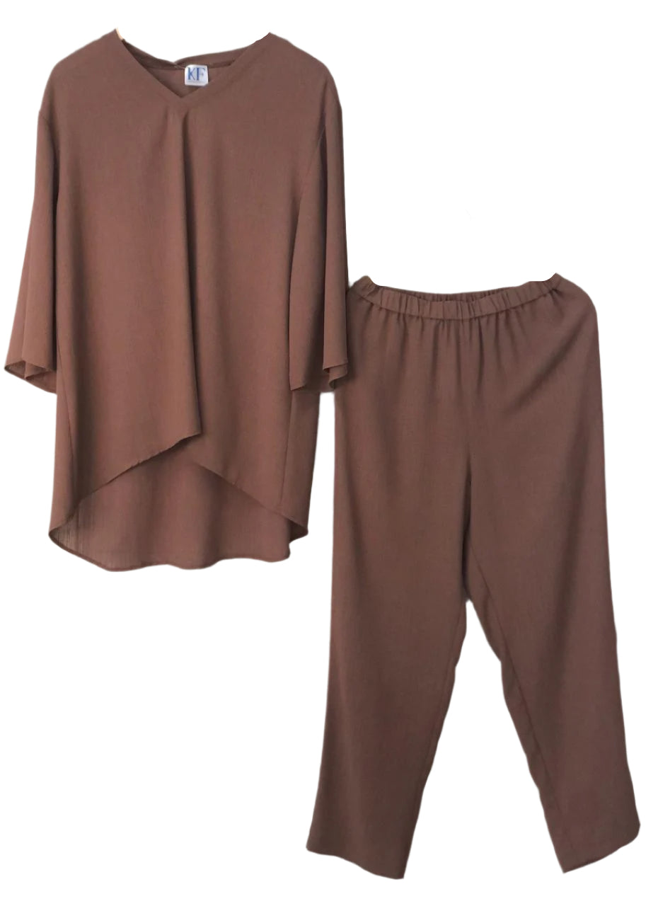Co-ord Brown outfit with top and pants