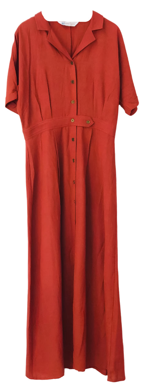 Red dress with short sleeves