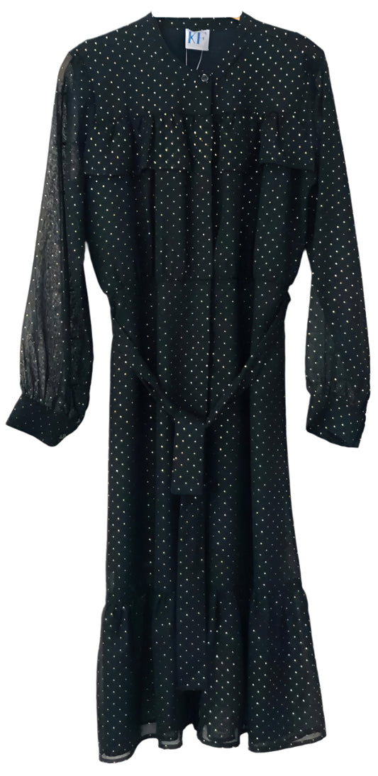 Black polka dot dress