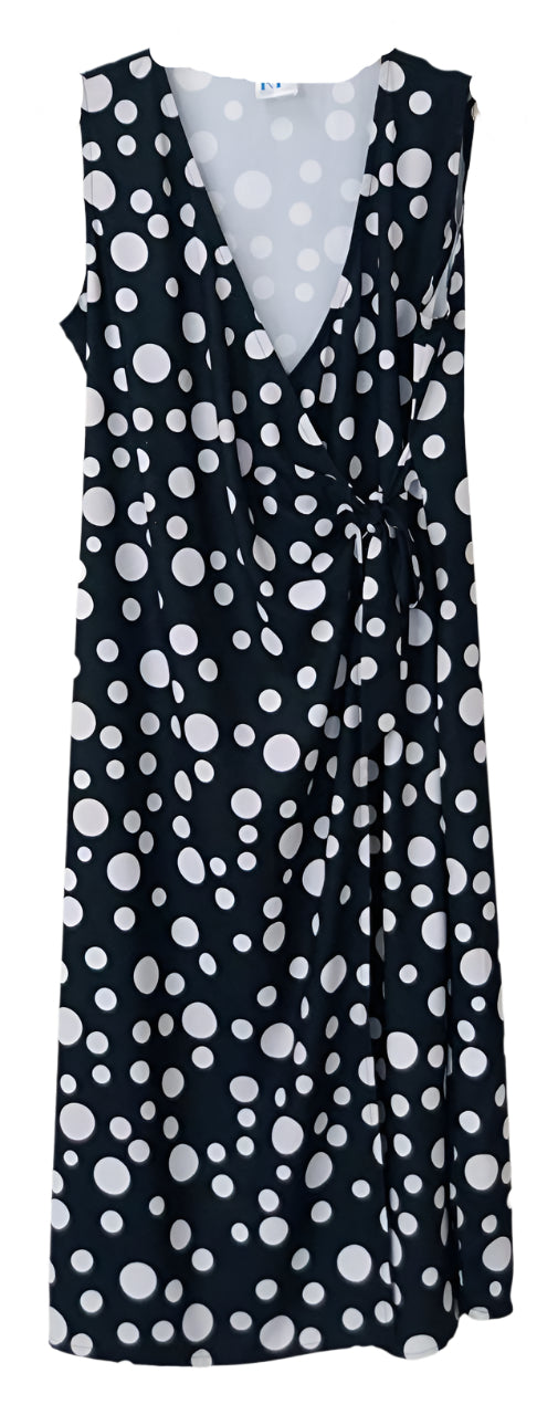 Black dress with white polka dots