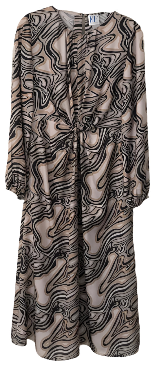 Long dress with abstract pattern