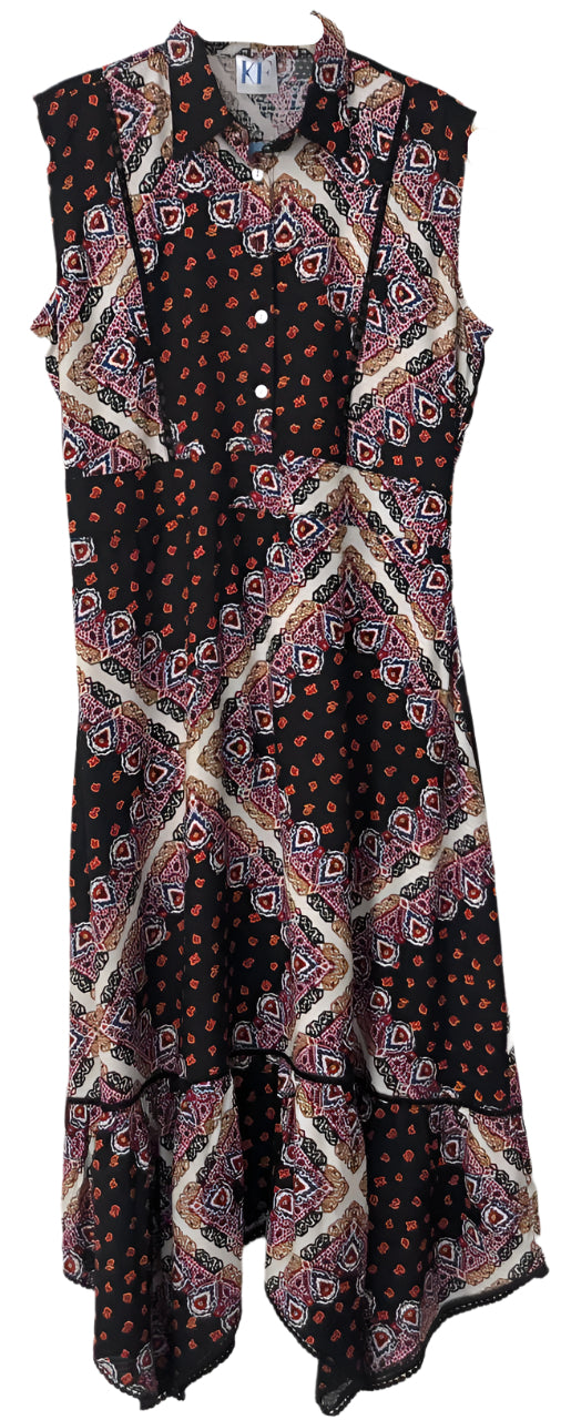 Patterned sleeveless dress