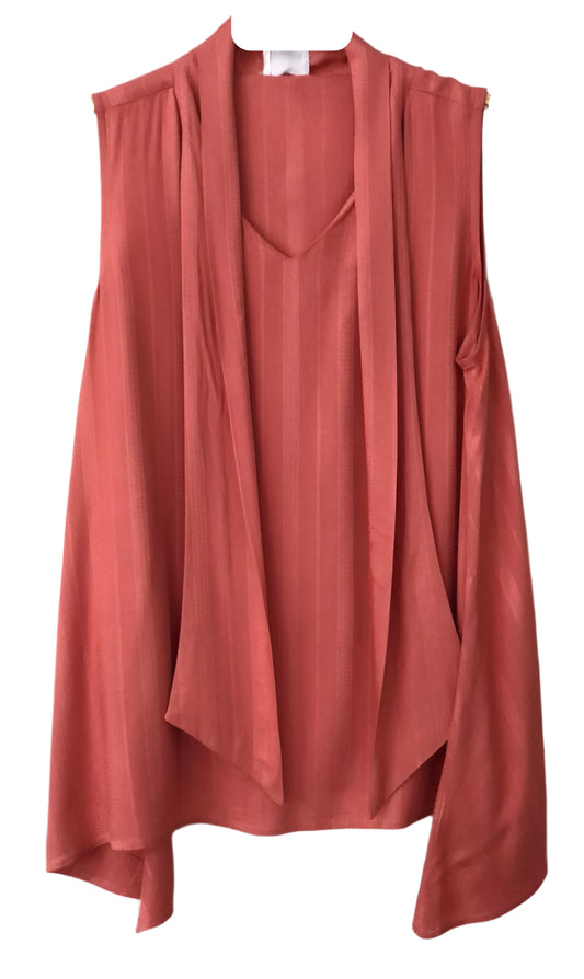 Red sleeveless top