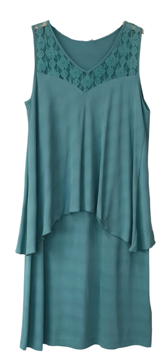 Green dress with lace details