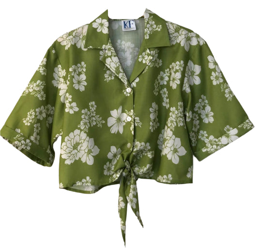 Green floral shirt