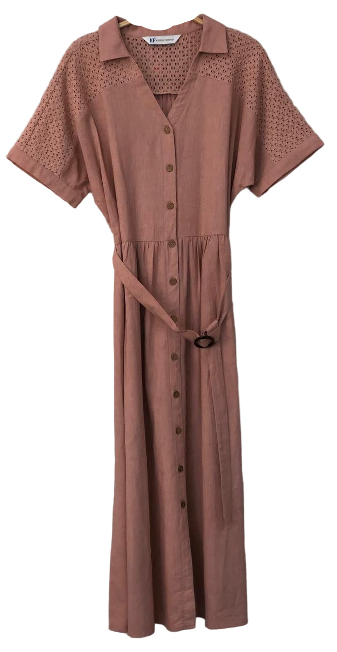 Brown dress with button details