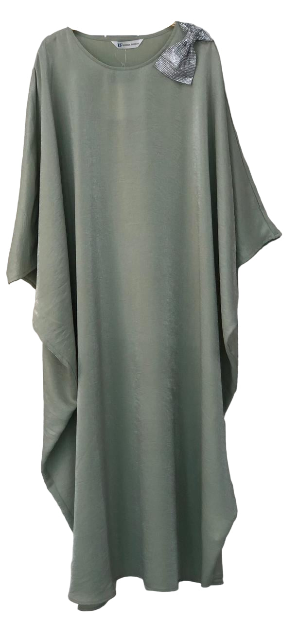 Abaya-Green dress with a floral pattern