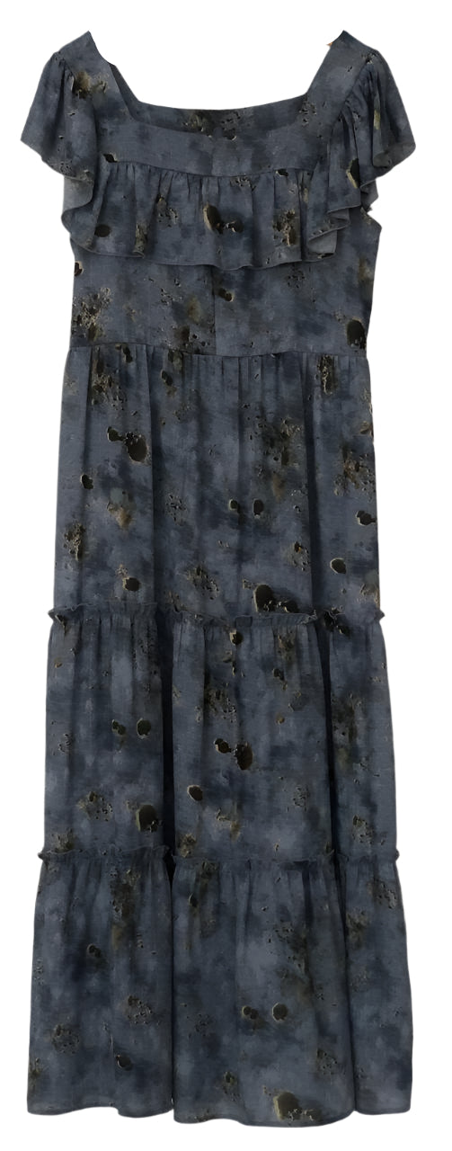 Long Blue Dress with Black Speckles