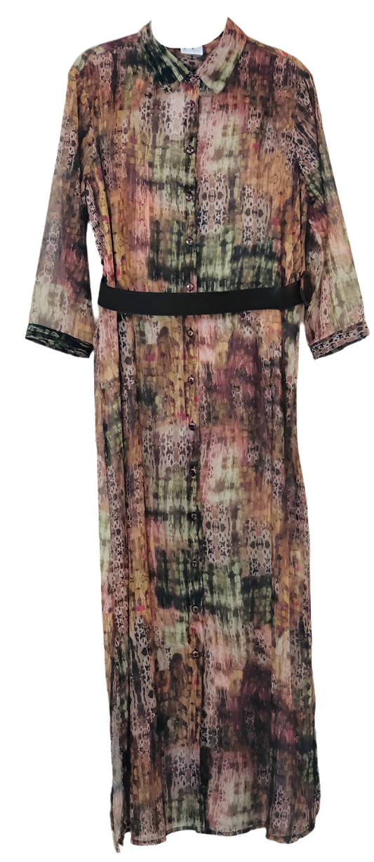 Multicolored Patterned Dress