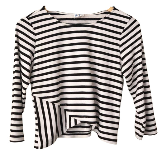 Black and white striped long-sleeve shirt