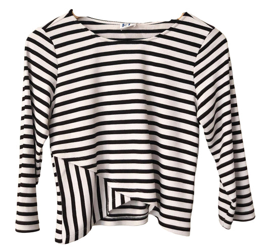 Black and white striped long-sleeve shirt