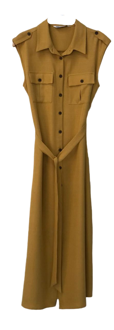 Mustard yellow sleeveless dress
