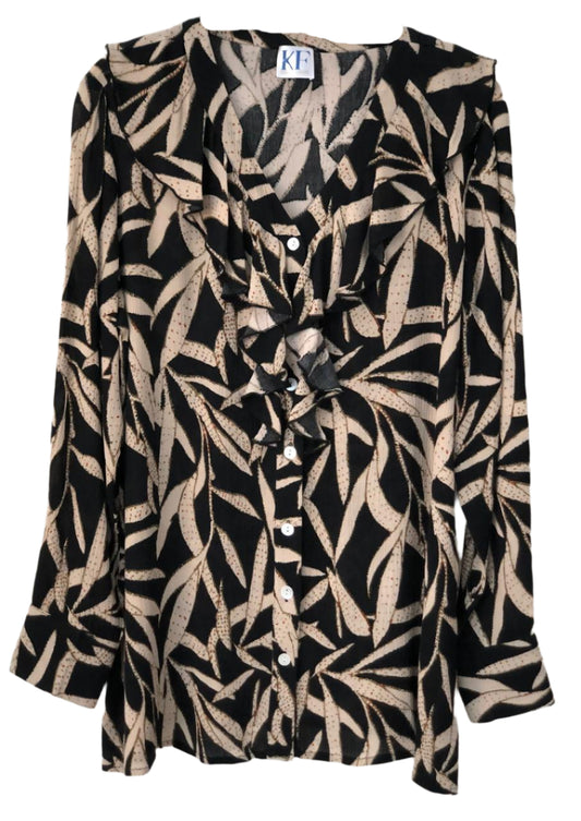Black and beige patterned shirt