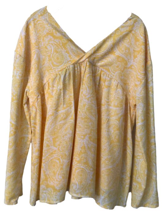 Yellow patterned blouse